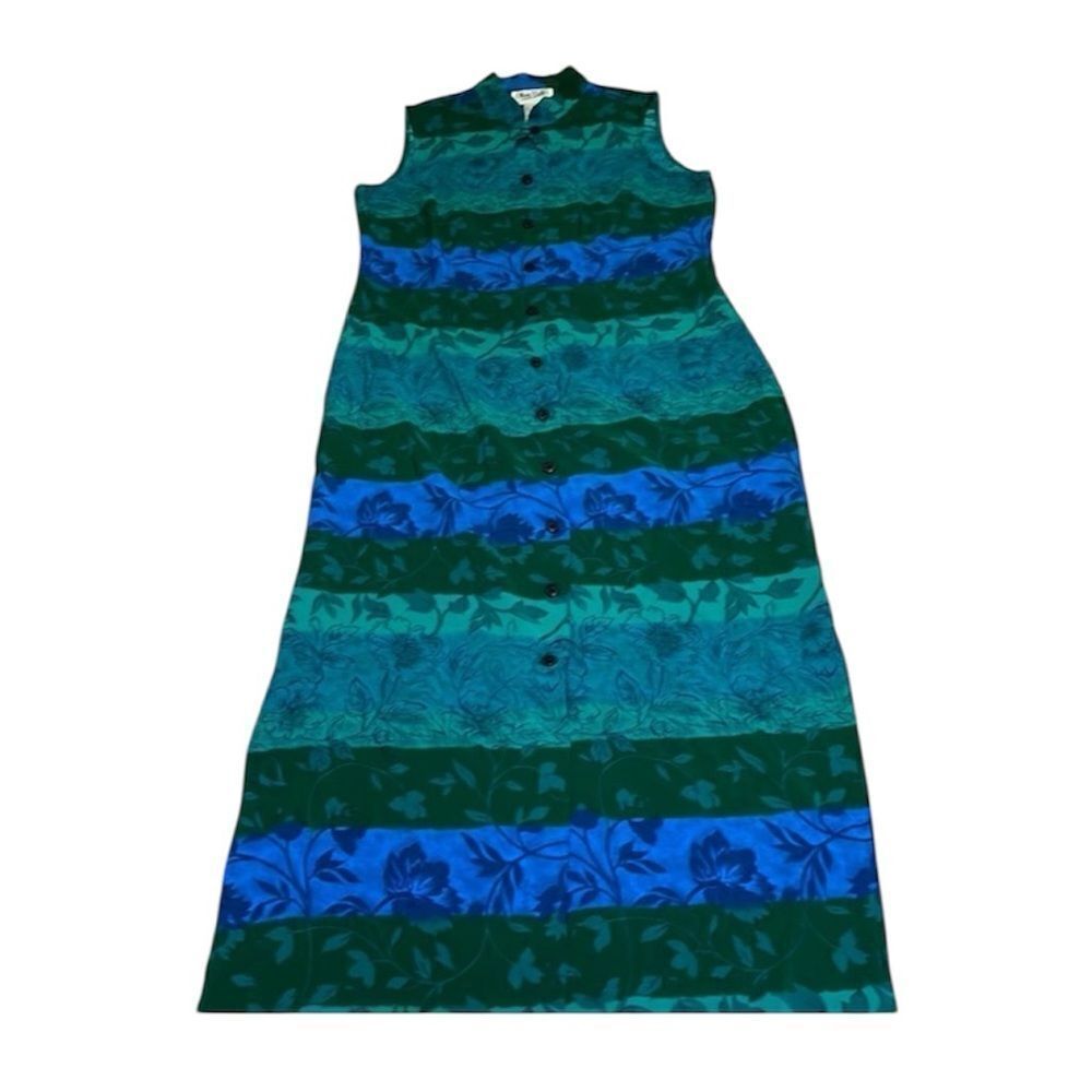 Olivia Rose Vintage Maxi Dress , cute neck cut- out, blue green, 12